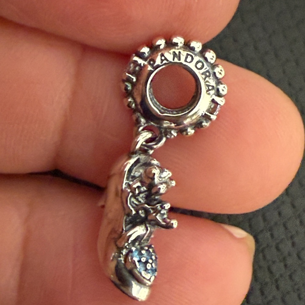 Pandora Silver Shoe Charm with Blue Detail
